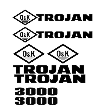 Aftermarket Trojan Wheel Loader 3000 Decal Set with O And K Decals TRO3000DECALSET